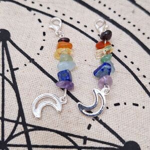 Chakra crystal moon zipper pull diy accessory lobster clasp charm